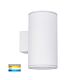 Porter 30W 240V Dimmable Up & Down Round LED Wall Pillar Light White / Tri-Colour - HV3629T-WHT
