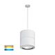 Nella 18W 240V Dimmable Round LED Pendant Matt White / Tri-Colour - HV5805T-WHT-P