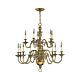 Cambridge 15 Light Chandelier Burnished Brass - HK/CAMBRIDGE15