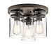 Brinley 3 Light Flush Mount Olde Bronze - KL/BRINLEY/F OZ