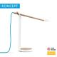 Gravy LED Desk Lamp White Oak Matte White Body Blue Cord GR1-W-WOB-MWT-DSK - Kon