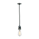 Buster 1 Light Pendant Chrome With Black Cloth Suspension - 1000076