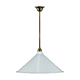 Single Rod Pendant Brass With 390mm Edwardian White Shade - 3000132