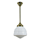 Single Rod Pendant Brass With Domec Opal Gloss Glass - 3000270