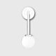 Orb 1 Light Long Arm Wall Light Small Chrome - LR.i01.54B.CH + LR.A03.S.WH