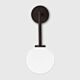 Orb 1 Light Long Arm Wall Light Medium Dark Bronze - LR.i01.54b.DB + LR.A03.M.WH