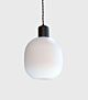 Parlour Curve 1 Light Pendant Iron / White - LR.i025.IRN + LR.A01.006.WH