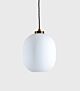 Parlour Curve 1 Light Pendant Aged Brass / White - LR.i025.OB + LR.A01.006.WH