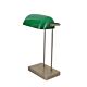 Banker 1 Light USB Desk Lamp Antique Brass / Green - LL-14-0019AB