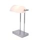 Banker 1 Light USB Desk Lamp Chrome / White - LL-14-0019CH