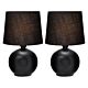 Louis Ceramic Table Lamp Set of 2 Black - LL-14-0065