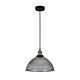 Tristan Domed Glass Ribbed Pendant Light Grey - LL002PL056GR