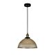 Tristan Domed Glass Ribbed Pendant Light Amber - LL002PL056AM