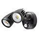 Fortress Pro 36W LED Double Exterior Security Light With PIR Sensor Matt Black / Tri-Colour - MLXFP3452MS