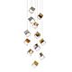 Cube 12 Light Pendant Gold / Chrome