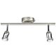 Avenue 2 x 3W LED 240V GU10 Twin Bar Spotlight Brushed Steel / Warm White - 73561132