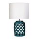 Casbah Teal Table Lamp Beige Flax Shade - OL97978TE