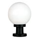 Galactic Sphere Polycarbonate Pillar Mount Light Small Black - OL7021BK + OL7010/20OP