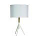 Micky Tripod Table Lamp Matt White & Timber - OL93151WH