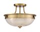 Mantle 2 Light Semi Flush Weathered Brass - QZ/MANTLE/SF WS