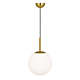 Bally 1 Light Pendant Medium Antique Gold / Opal Matt - BALLY PE 10-AGOM