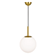 Bally 1 Light Pendant Medium Antique Gold / Opal Matt - BALLY PE 10-AGOM