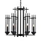Burgess 6 Light Chandelier Small Black - BURGESS PE06-BK