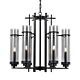 Burgess 6 Light Chandelier Small Black - BURGESS PE06-BK