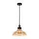 Hertel 1 Light Pendant Large Black / Amber - Hertel PE30-BKAM