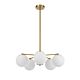 Marsten 5 Light Pendant Antique Gold / Opal Matt - MARSTEN PE5-AGOM
