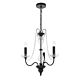 Rhine 3 Light Chandelier Black - RHINE PE03-BK