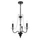 Rhine 3 Light Chandelier Black - RHINE PE03-BK