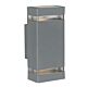 Roland 2 Light 240V GU10 Up & Down Wall Pillar Light Silver - ROLAND EX2-SL