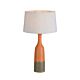 Potters Small Tall Thin Glazed Ceramic Table Lamp Orange / Brown - KITZAF11188