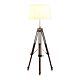 Loft Metal & Wood Tripod Floor Lamp With Shade Natural / Shiny Nickel - KITZAF12059