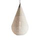 Europa 1 Light Perforated Teardrop Pendant Large White - ZAF11099