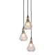 Lustre Teardrop 3 Light Stone Effect Glass Pendant Clear - ZAF11202