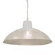 Riva 1 Light Perforated Iron Dish Pendant Matt White - ZAF12086