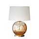 Lustre Ball Stone Effect Glass Table Lamp Pale Gold With Shade - KITZAF14146